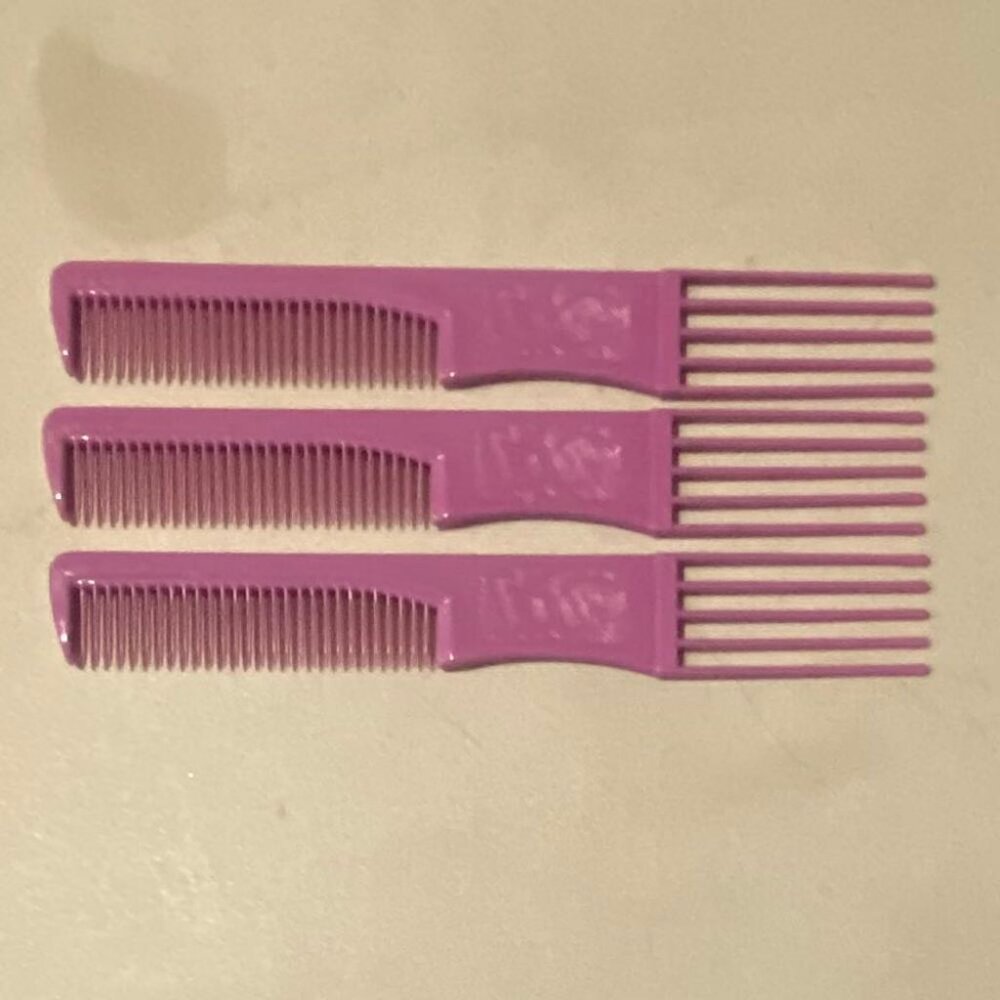 Vintage 1980s Goody 8" Plastic Comb & Pick Combo - Set of 3